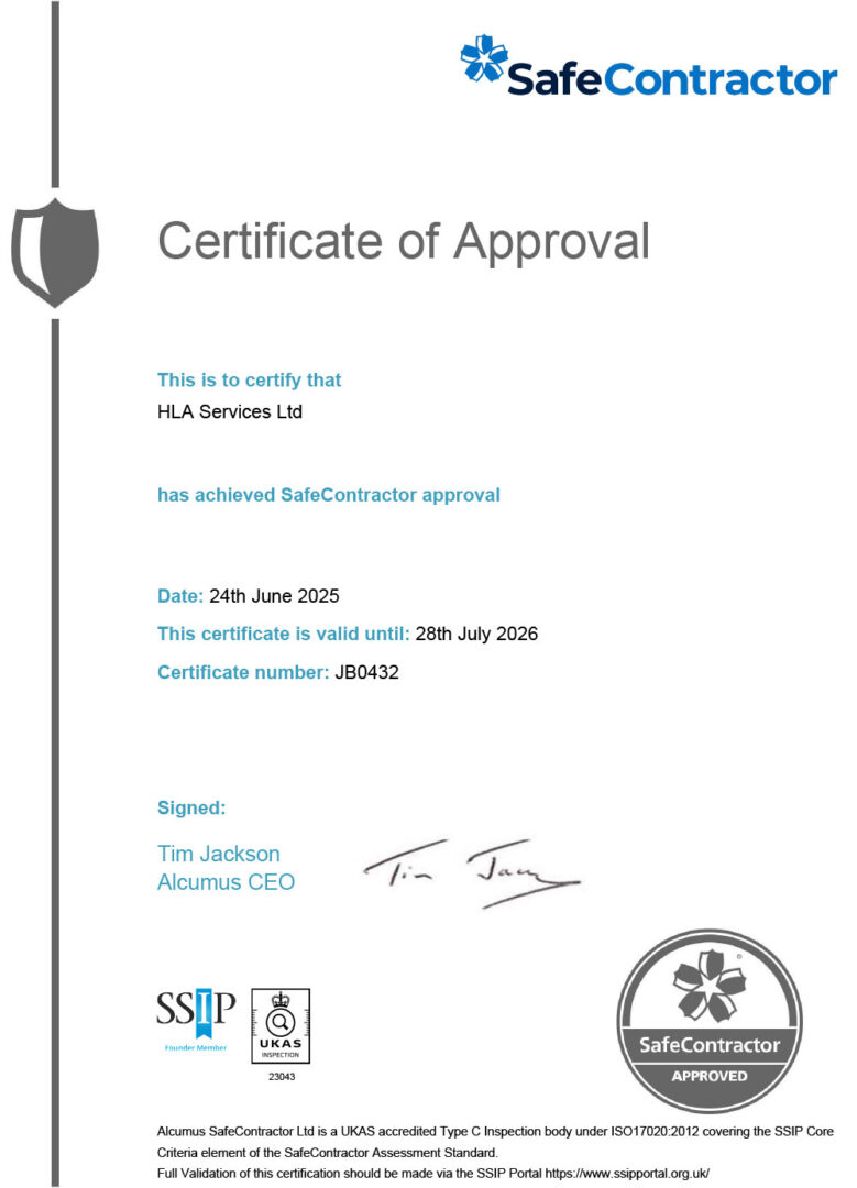 SafeContractor Certificate 2025